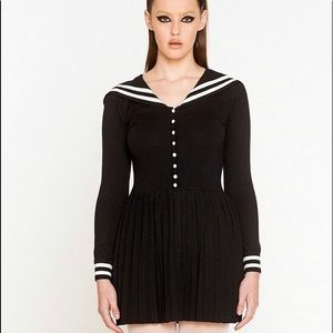 L’Ecole des Femmes sailor pleated knit dress